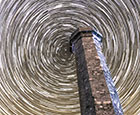 Hardy's Monument with star trails circling it's top